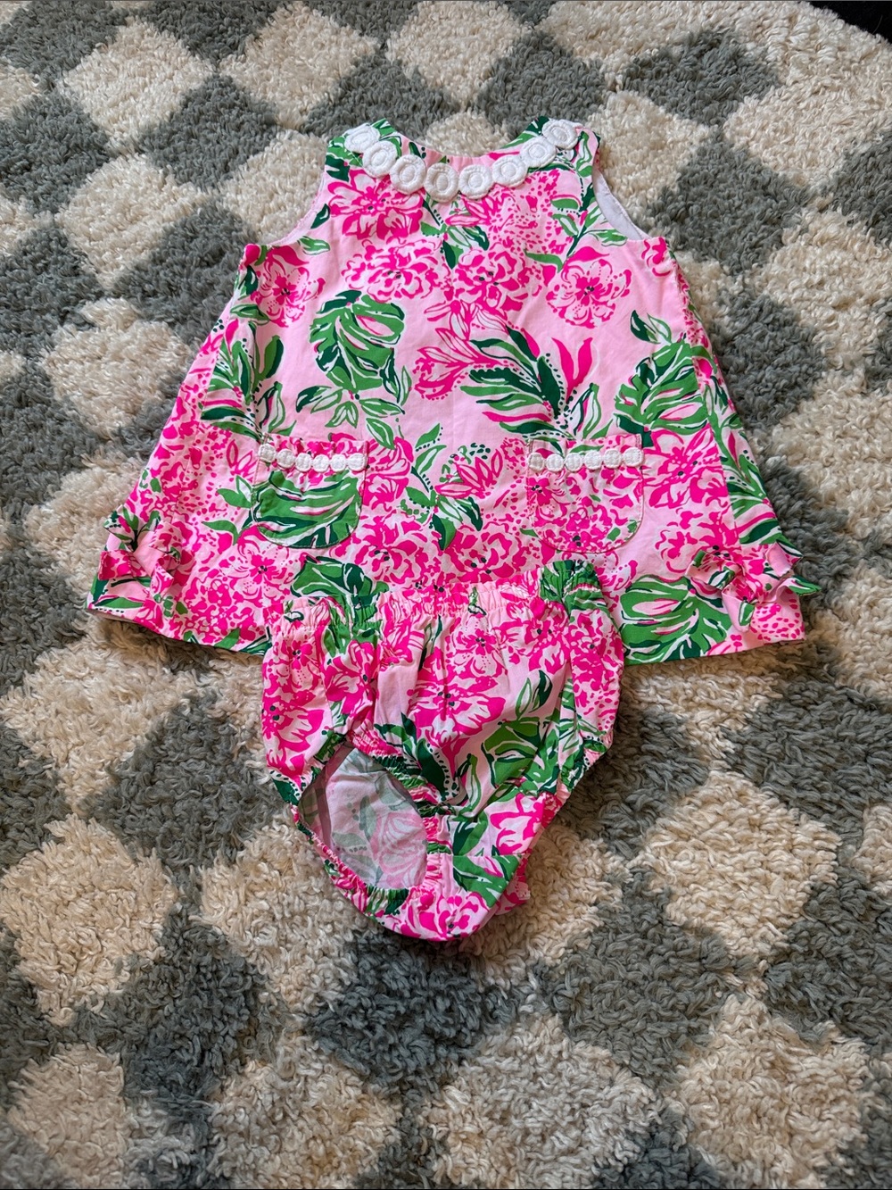 Lilly Pulitzer Pink Floral Baby Dress & Bloomers